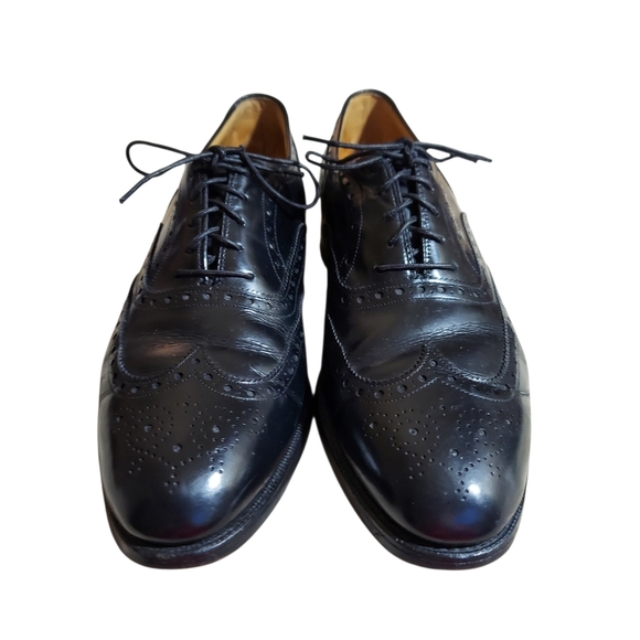 Johnston & Murphy Black Leather Aristocraft Vintage wingtip oxford dress shoes main image 10